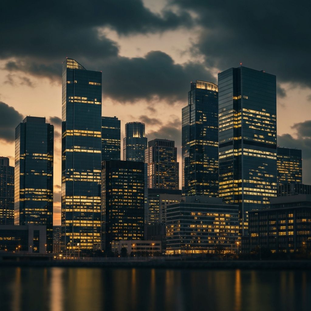 Financial district skyline